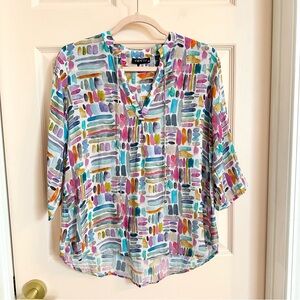 Colorful watercolor apny top